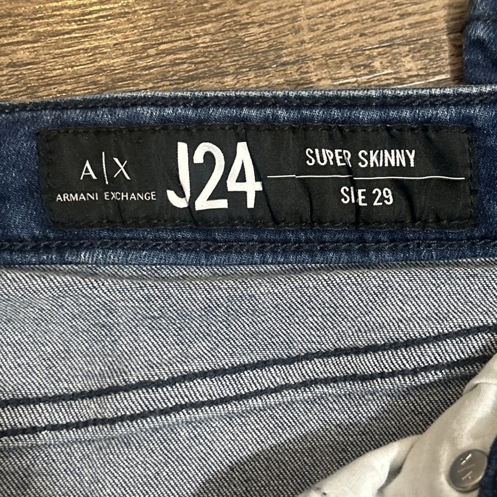 Armani Exchange A|X J24 Super Skinny Jeans Size 29 Dark Wash Denim - Picture 5 of 9
